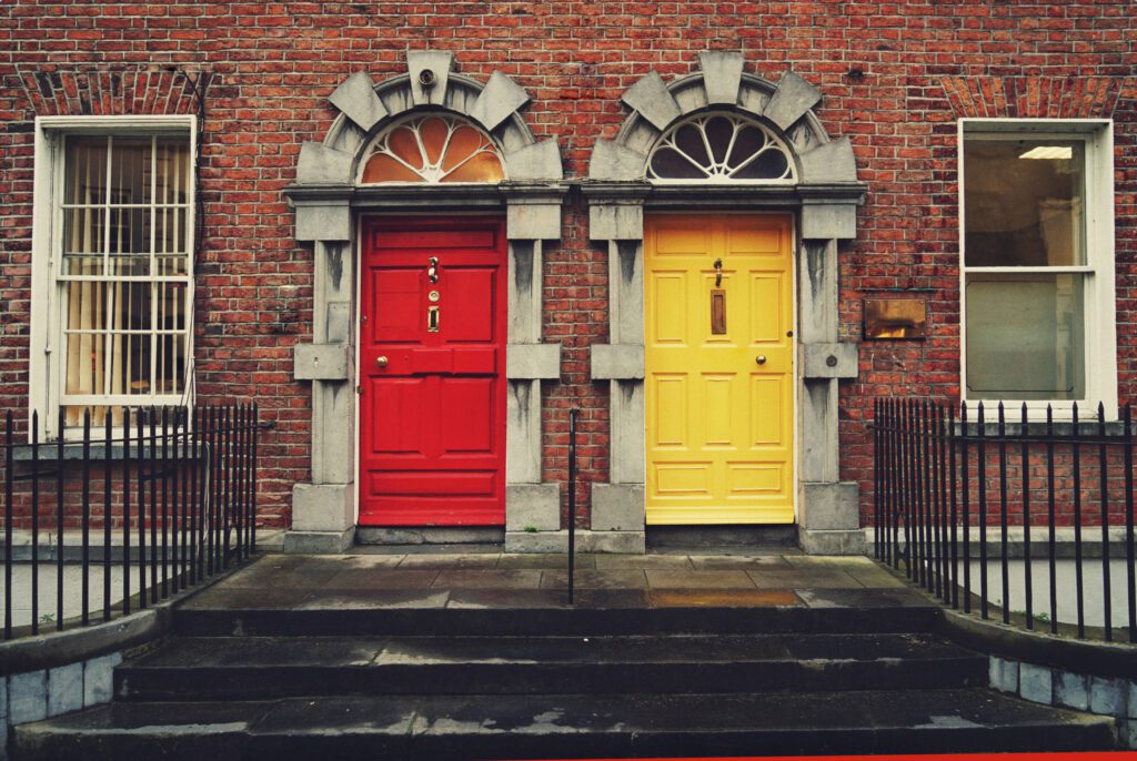 red and yellow door